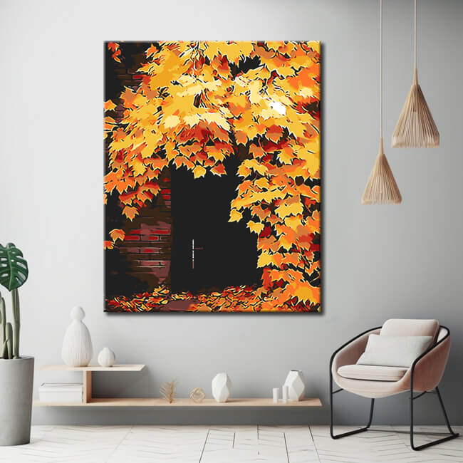 Malen nach Zahlen Rankpflanze Herbst