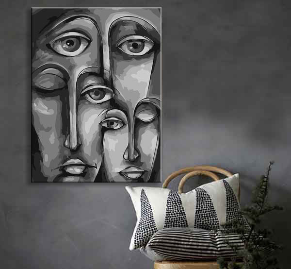 Malen nach Zahlen Abstrakte Kunst Gesichter Urbane Welt