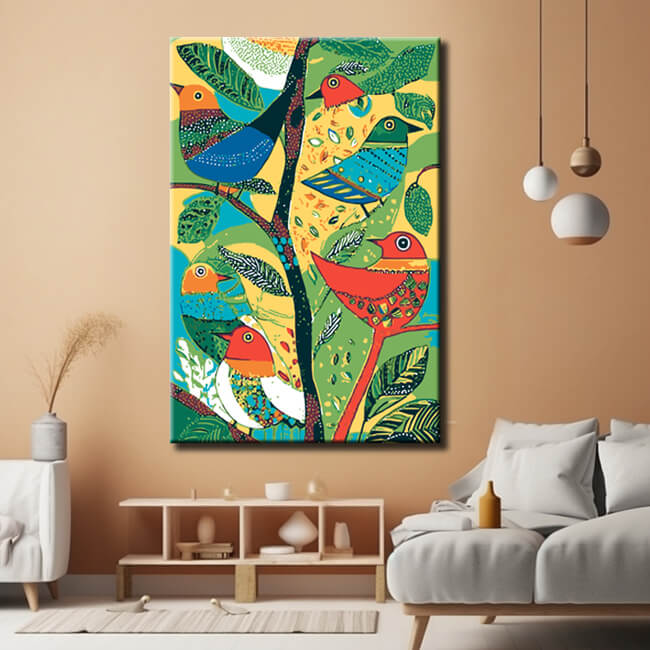 Malen nach Zahlen Moderne Kunst Vögel
