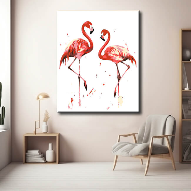 Malen nach Zahlen flamingos