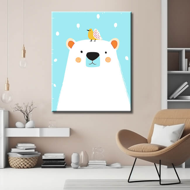 Malen nach Zahlen für Erwachsene Tiere Comic Eisbär