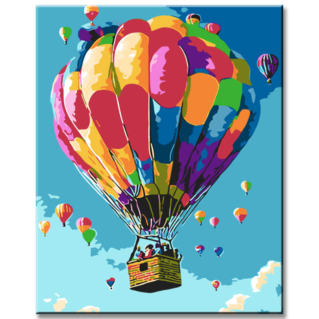 Malen nach Zahlen Bilder Heissluftballon