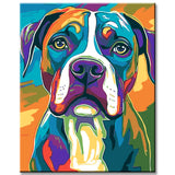 Grind nach Zahlen Hund Boxer Regenbogen bunt