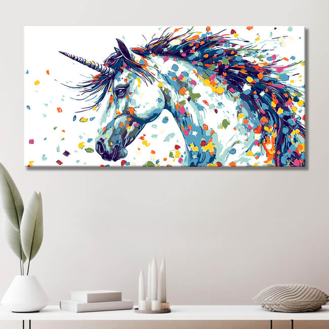 Malen nach Zahlen Einhorn Tiere Moderne TierKunst Malerei