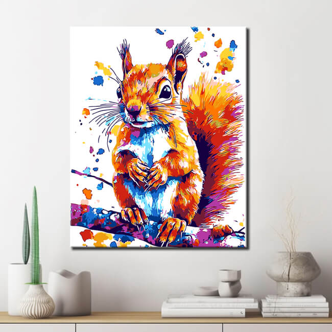 Malen nach Zahlen Eichhörnchen Moderne TierKunst