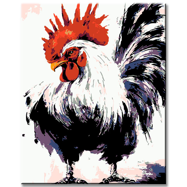 Malen nach Zahlen Hahn Tier Moderne TierKunst