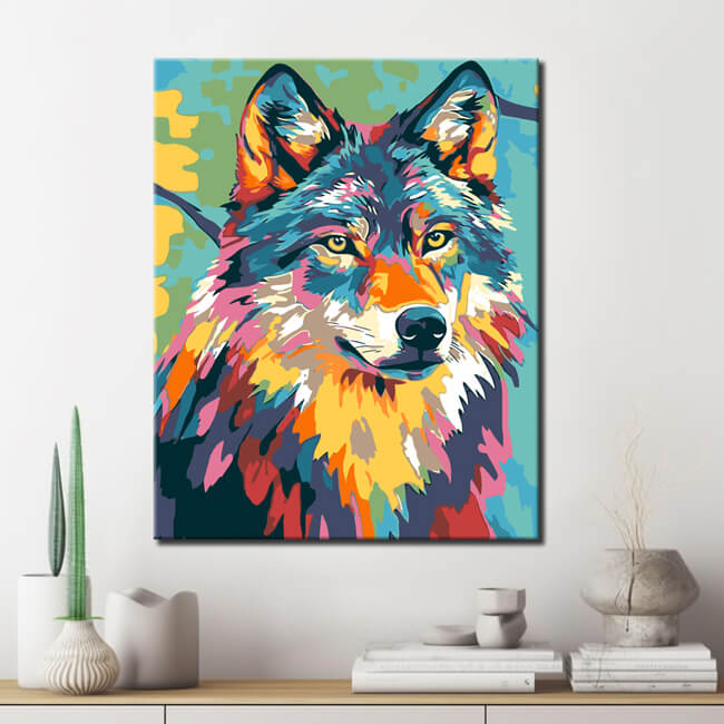 Malen nach Zahlen Wolf Tier Moderne TierKunst