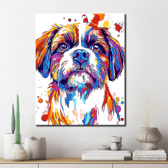 Malen nach Zahlen lieber Hund Moderne TierKunst