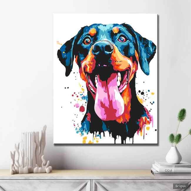 Malen nach Zahlen Hund Dogge Moderne TierKunst