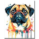Malen nach Zahlen Mops Portrait Moderne TierKunst