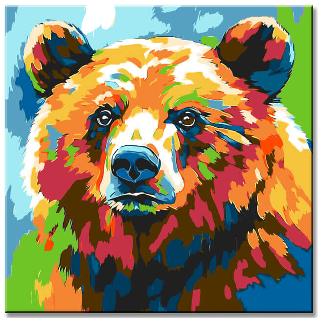 Malen nach Zahlen Bär Moderne TierKunst