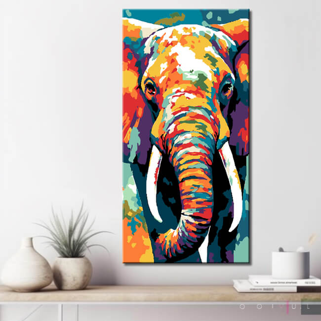 Malen nach Zahlen Elefant Stoßzahn Moderne TierKunst