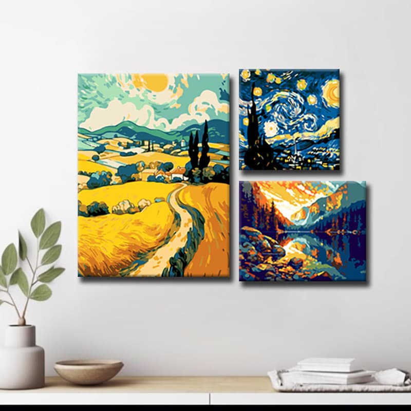 Wunderschöne Landschaften und Sternennächte  Ausdrucksstarke LeinwandBilder für Ihre Bilderwand - 3-teilig