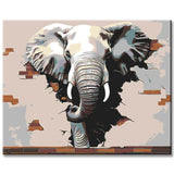 Malen nach Zahlen Photo art Elefant from the Mauer
