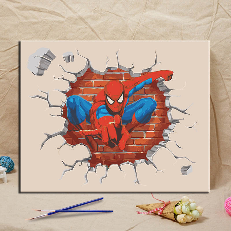 Malen nach Zahlen Kunst Comic Spiderman Wandkunst