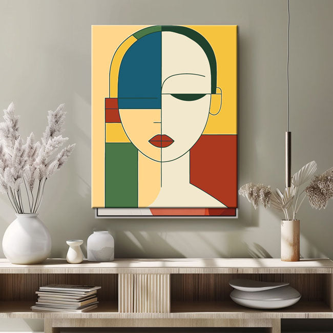 Malen nach Zahlen Kunst Minimalismus Einfache Formen Gesicht I