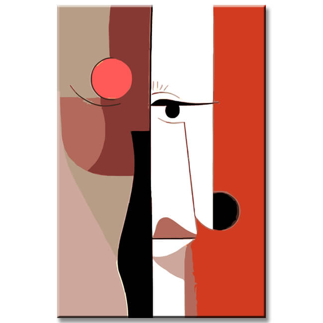 Malen nach Zahlen Kunst Minimalismus Einfache Formen Gesicht II