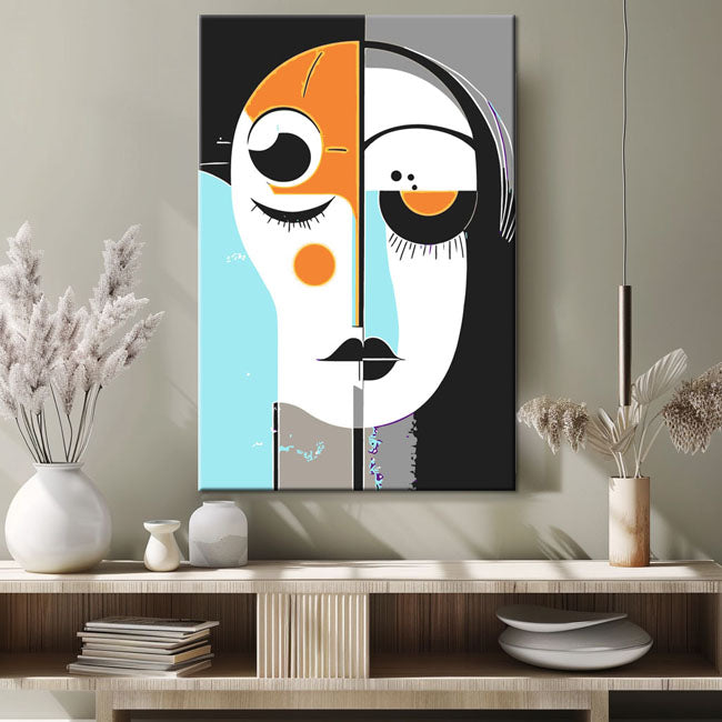 Malen nach Zahlen Kunst Minimalismus Einfache Formen Gesicht IV