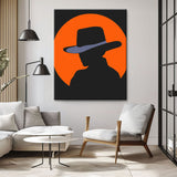 Malen nach Zahlen Kunst Minimalismus Schwarze Person mit Hut