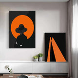 Malen nach Zahlen Kunst Minimalismus Schwarze Orange Formen I