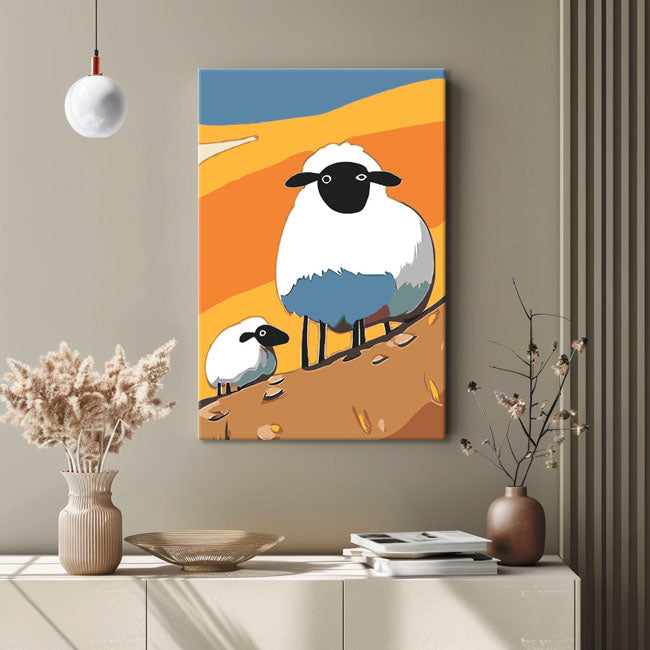 Malen nach Zahlen Kunst Landschaft Schafe Figur