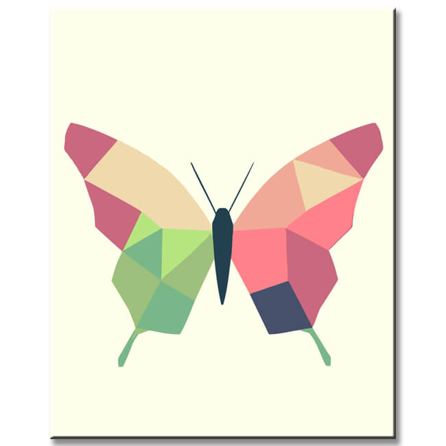 Malen nach Zahlen Kunst Polygon Stil Schmetterling