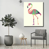 Malen nach Zahlen Kunst Polygon Stil Flamingo