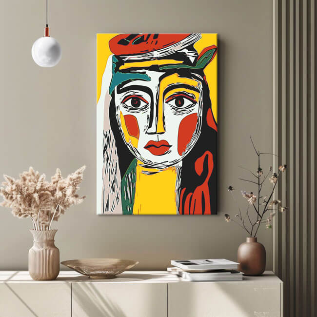 Malen nach Zahlen Kunst Zweifarbiges Gesicht