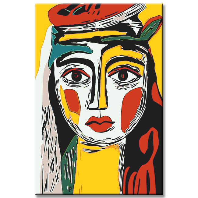 Malen nach Zahlen Kunst Zweifarbiges Gesicht
