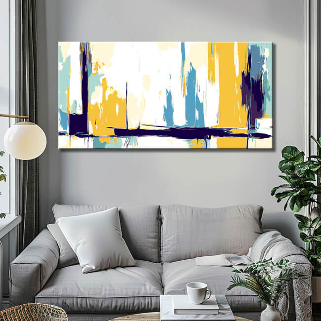 Paint by Numbers Art Abstract Painting White Gold