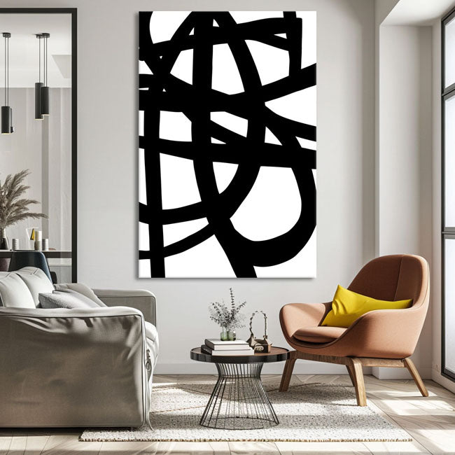 Malen nach Zahlen Kunst Abstrakte Malerei Geometrie Schwarze Linien