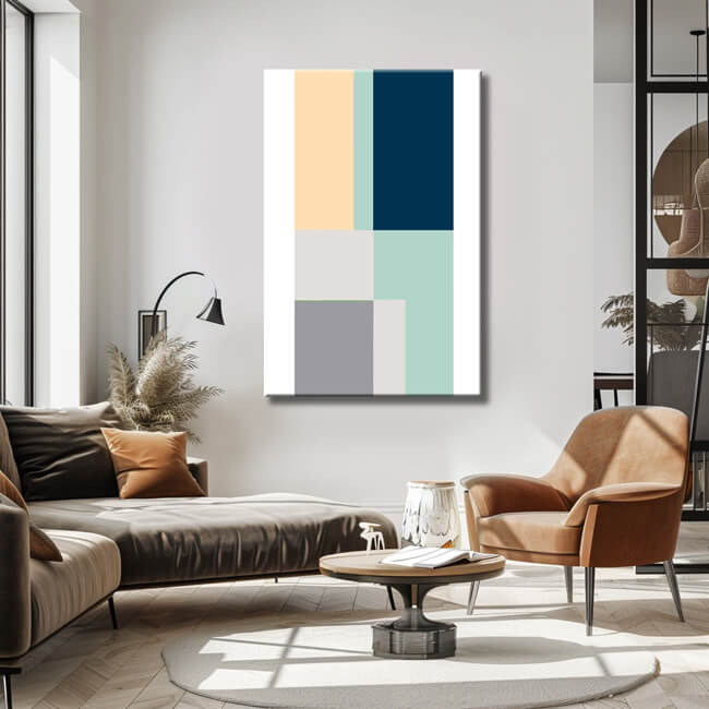 Malen nach Zahlen Kunst Abstrakte Malerei Geometrie Farbige Formen VIII
