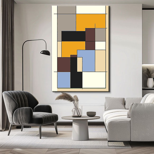 Malen nach Zahlen Kunst Abstrakte Malerei Geometrie Farbige Rechtecke I