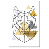 Malen nach Zahlen Kunst Strichzeichung Geometrie Polygon Wolf