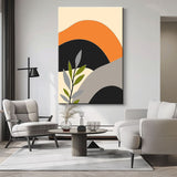 Malen nach Zahlen Kunst Minimalismus Pflanze zwischen zwei Bergen