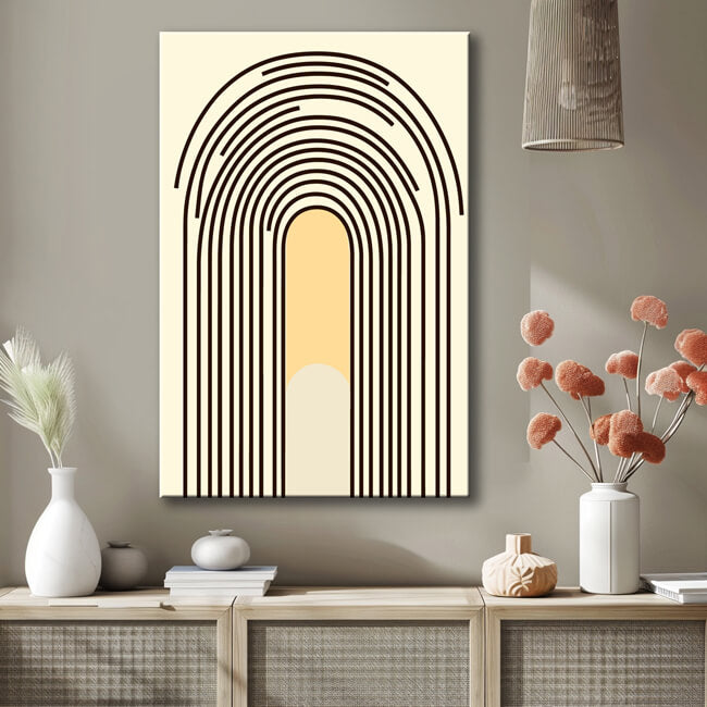 Malen nach Zahlen Kunst Minimalismus gegenüberligende Regebogen