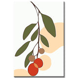 Malen nach Zahlen Kunst Minimalismus Pflanze mit Früchten