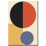 Malen nach Zahlen Kunst Minimalismus farbige Formen und blaue Kugel