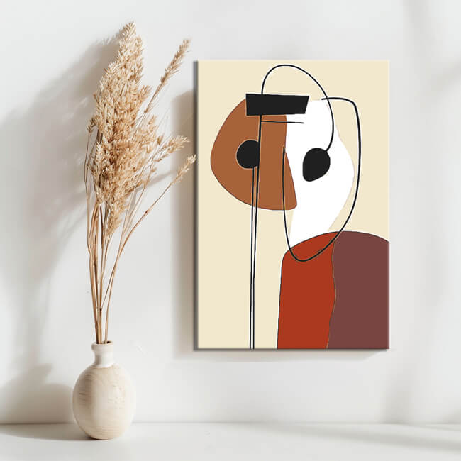 Malen nach Zahlen Kunst Minimalismus Strichzeichnung Mann mit Hut und Stock