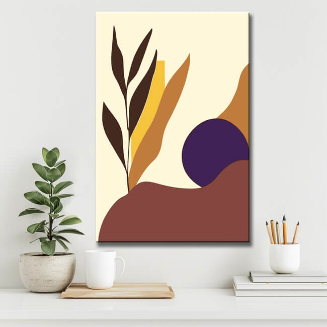 Malen nach Zahlen Kunst Minimalismus blaue Kugel rollt vom Berg