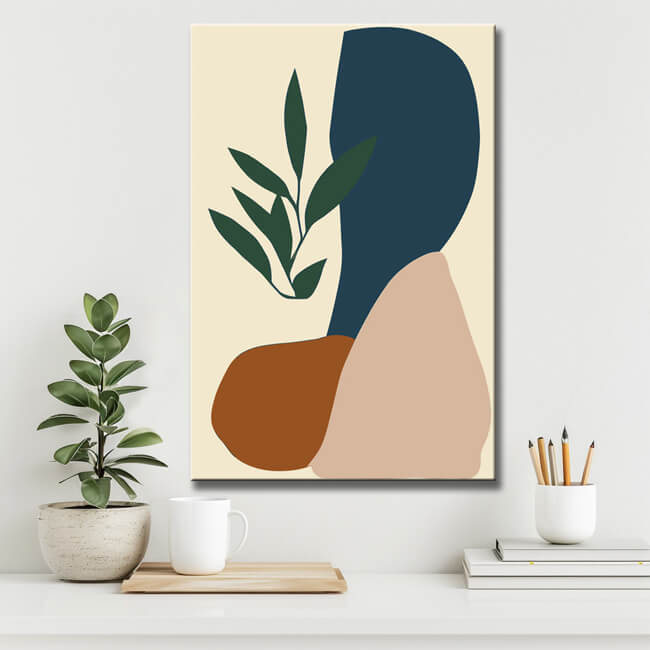 Malen nach Zahlen Kunst Minimalismus Sonne und Pflanze Landschaft