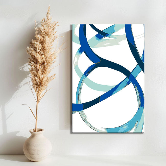 Malen nach Zahlen Kunst Abstrakt Blaue Striche I