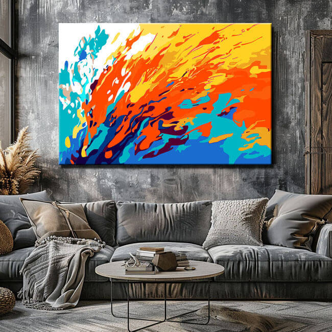 Malen nach Zahlen Moderne Kunst Farbenexplosion