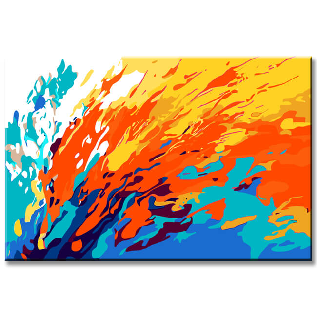 Malen nach Zahlen Moderne Kunst Farbenexplosion