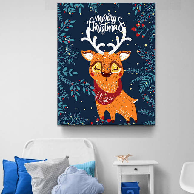 Malen nach Zahlen Weihnachten Illustration Kunst Motiv Elch