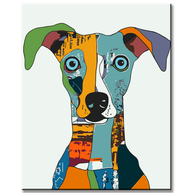 Malen nach Zahlen Graffiti Kunst Hund I