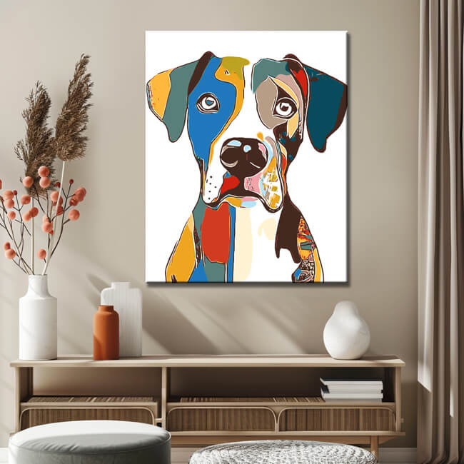 Malen nach Zahlen Graffiti Kunst Hund II