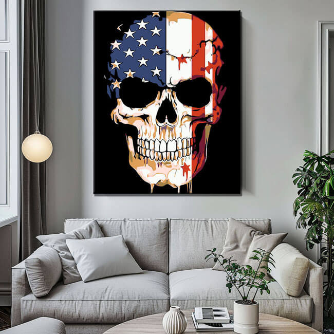 Malen nach Zahlen Totenkopf - USA - Amerika