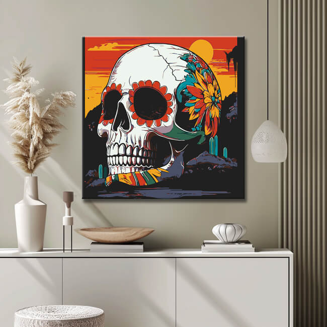 Malen nach Zahlen Totenkopf - Mexico