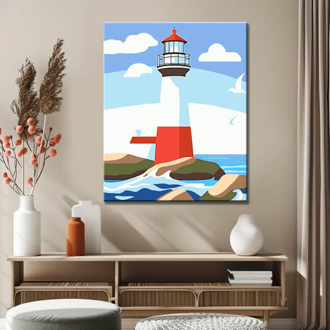 Painting by Numbers Lighthouse in the Sea